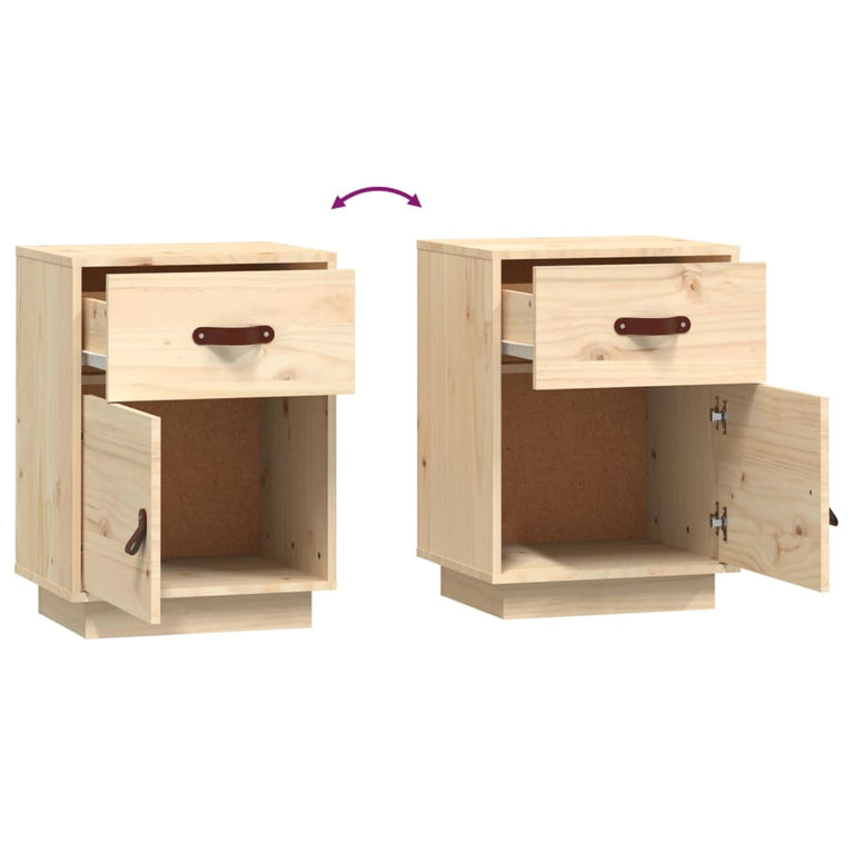Nachtkastje 40x34x55 cm massief grenenhout MeubelReus