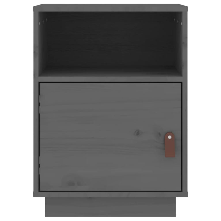 Nachtkastje 40x34x55 cm massief grenenhout grijs MeubelReus