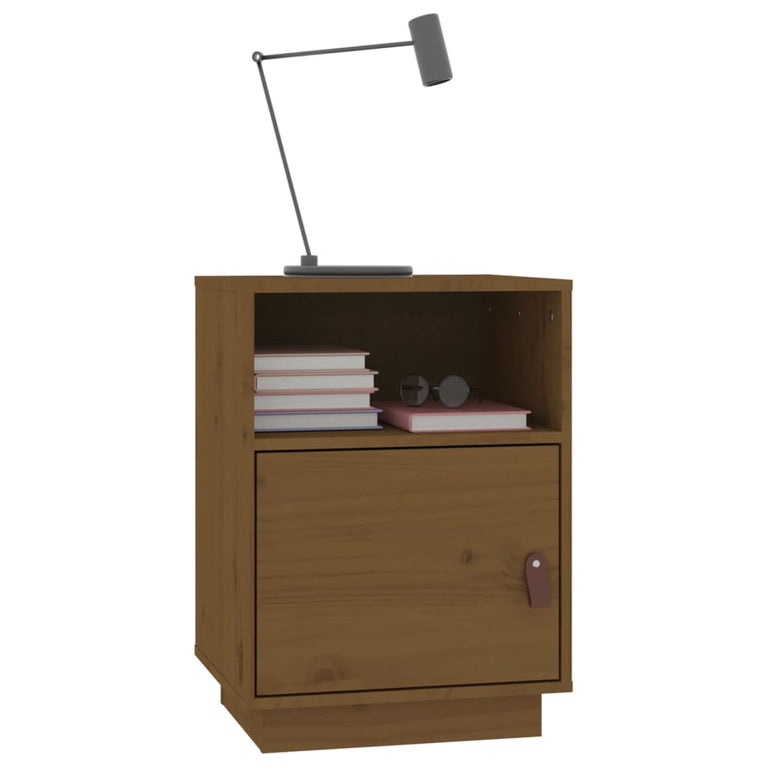 Nachtkastje 40x34x55 cm massief grenenhout honingbruin MeubelReus