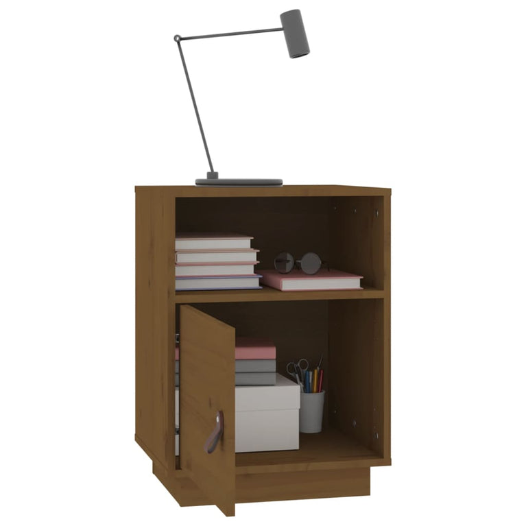 Nachtkastje 40x34x55 cm massief grenenhout honingbruin MeubelReus