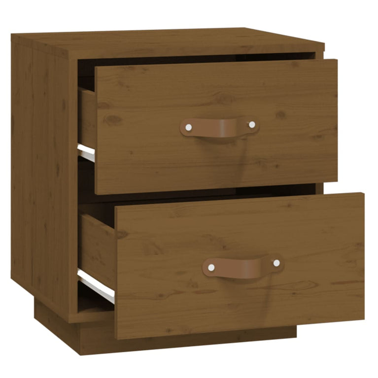 vidaXL Nachtkastje 40x34x45 cm massief grenenhout honingbruin MeubelReus