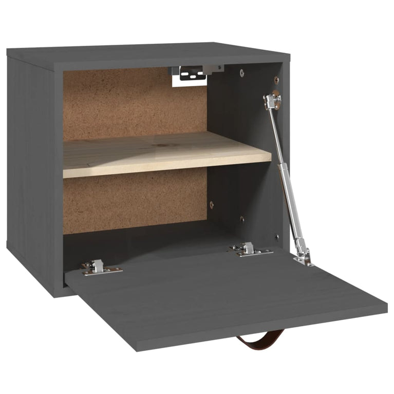 Wandkast 40x30x35 cm massief grenenhout grijs MeubelReus