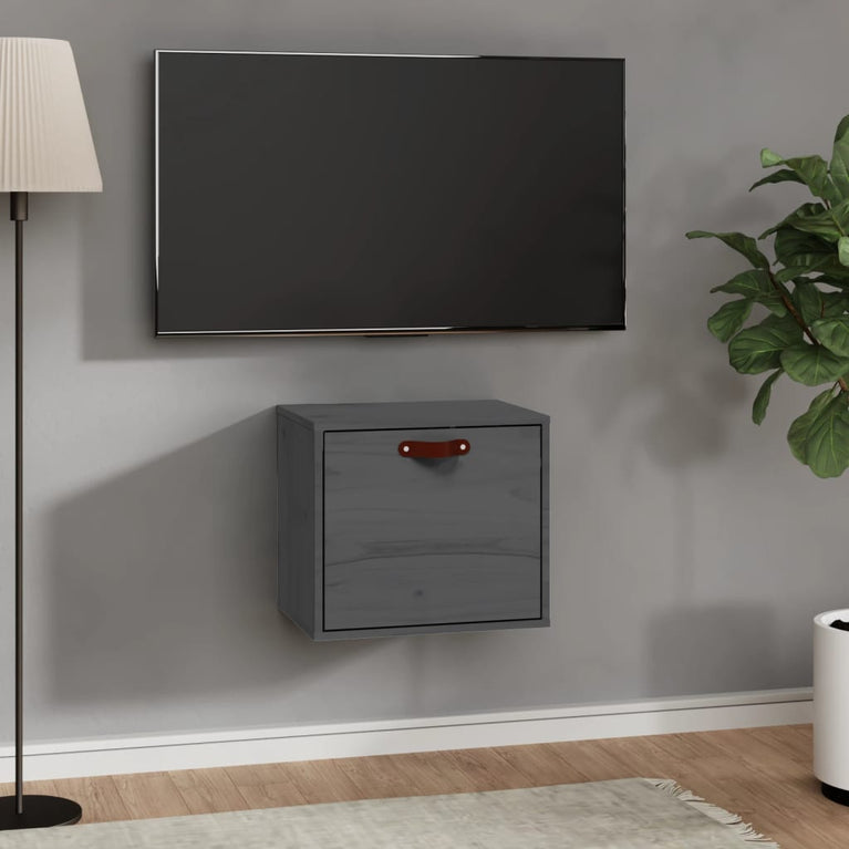 Wandkast 40x30x35 cm massief grenenhout grijs MeubelReus