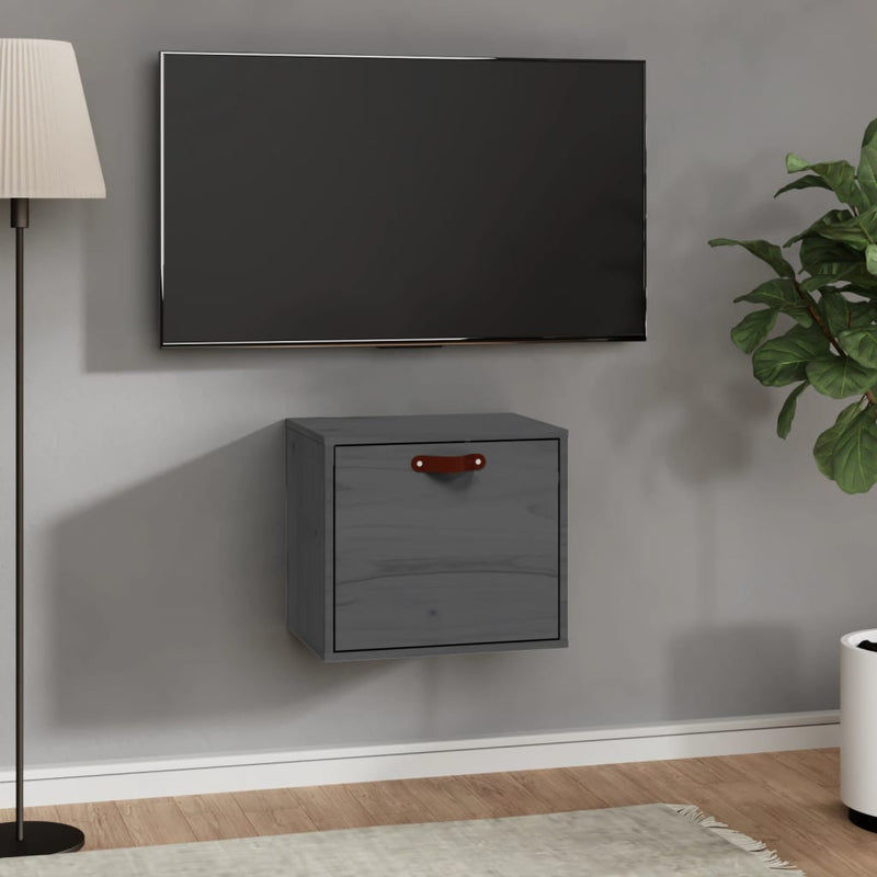 Wandkast 40x30x35 cm massief grenenhout grijs MeubelReus