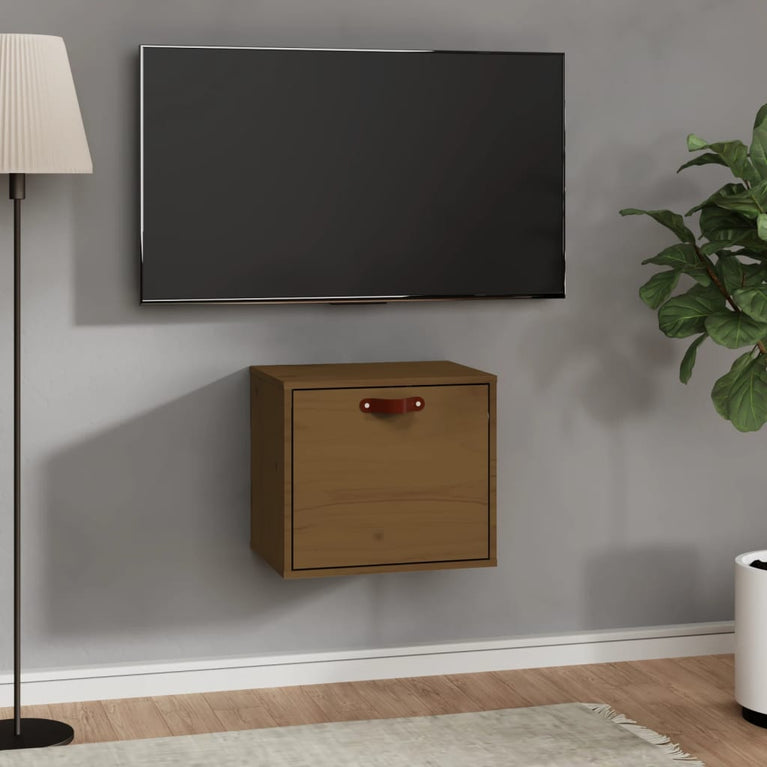 Wandkast 40x30x35 cm massief grenenhout honingbruin MeubelReus