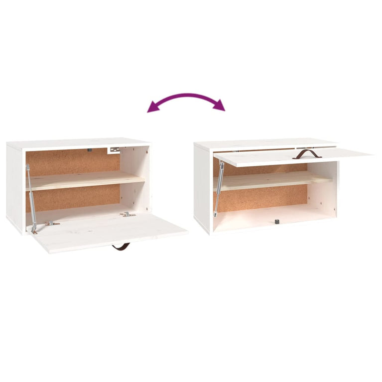 Wandkast 60x30x35 cm massief grenenhout wit MeubelReus