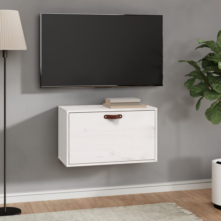 Wandkast 60x30x35 cm massief grenenhout wit MeubelReus