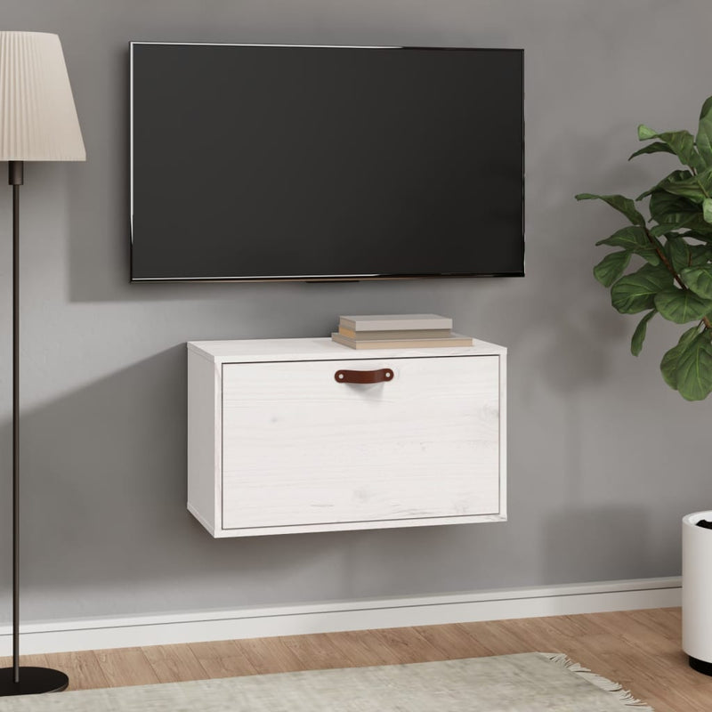 Wandkast 60x30x35 cm massief grenenhout wit MeubelReus