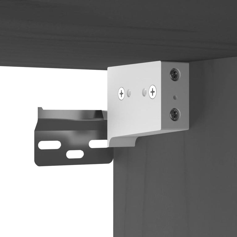 Wandkast 60x30x35 cm massief grenenhout grijs MeubelReus