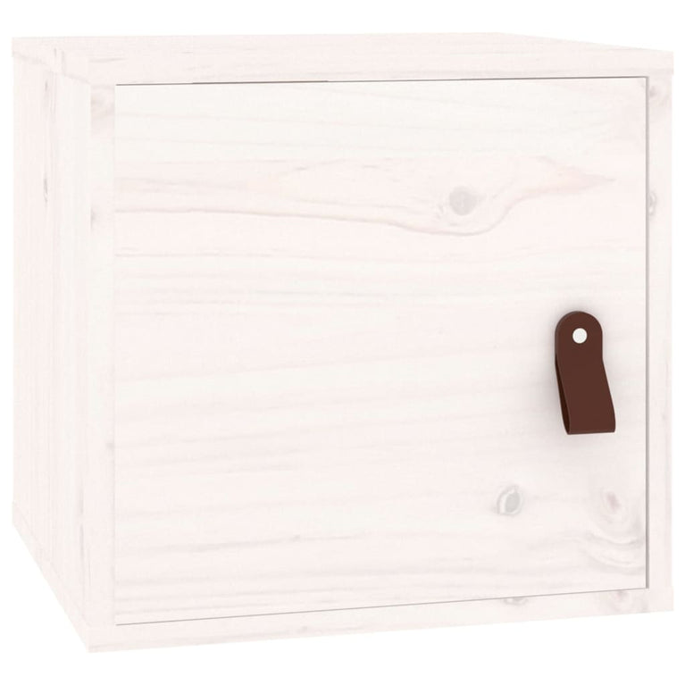 Wandkasten 2 st 31,5x30x30 cm massief grenenhout wit MeubelReus