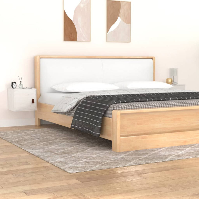 Wandkasten 2 st 31,5x30x30 cm massief grenenhout wit MeubelReus