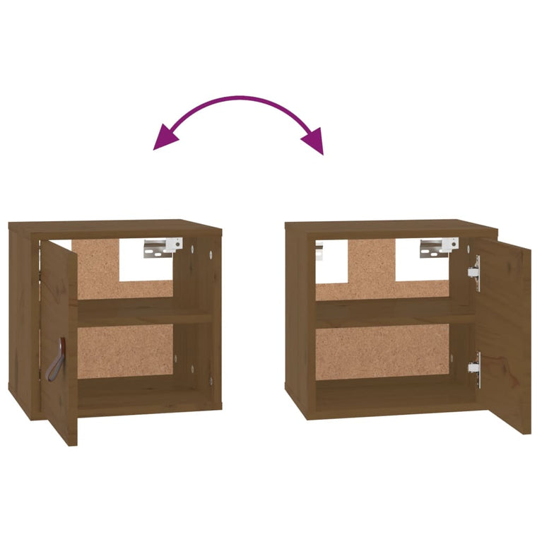 Wandkast 31,5x30x30 cm massief grenenhout honingbruin MeubelReus