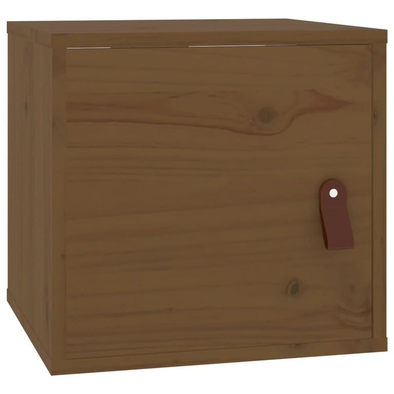 Wandkasten 2 st 31,5x30x30 cm massief grenenhout honingbruin MeubelReus