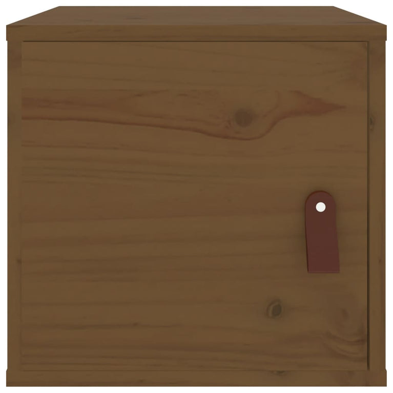 Wandkasten 2 st 31,5x30x30 cm massief grenenhout honingbruin MeubelReus