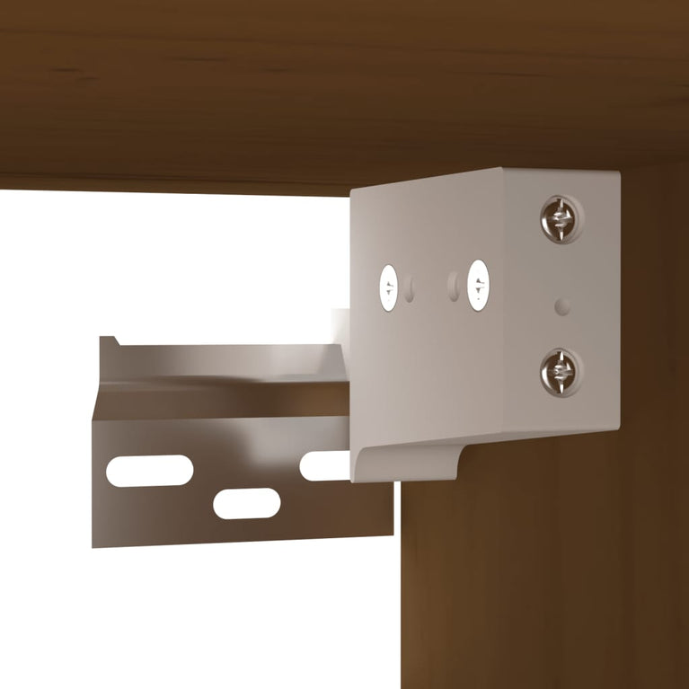 Wandkasten 2 st 31,5x30x30 cm massief grenenhout honingbruin MeubelReus