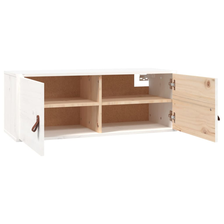 Wandkast 80x30x30 cm massief grenenhout wit MeubelReus