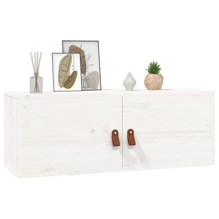 Wandkast 80x30x30 cm massief grenenhout wit MeubelReus