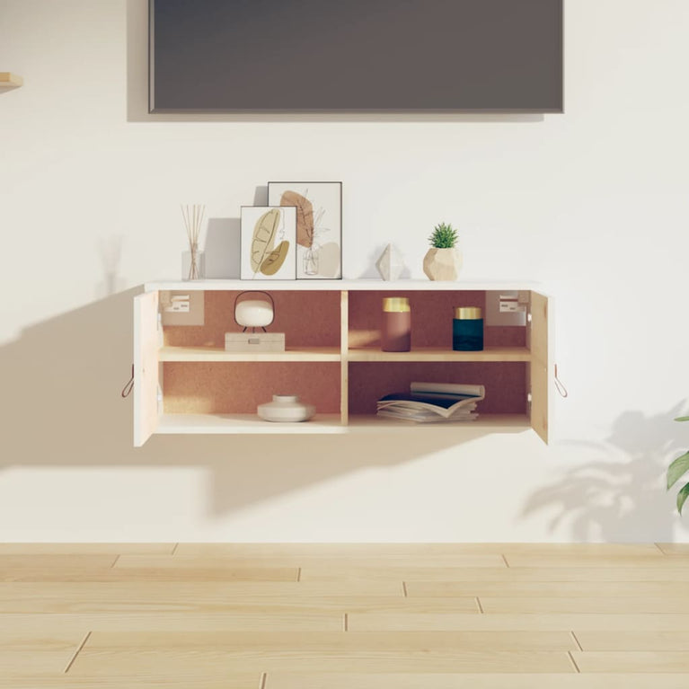 Wandkast 80x30x30 cm massief grenenhout wit MeubelReus