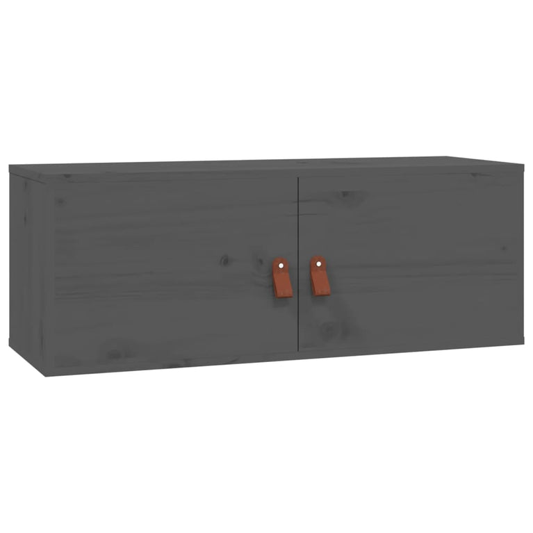 Wandkast 80x30x30 cm massief grenenhout grijs MeubelReus