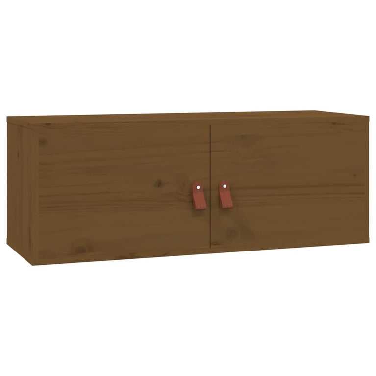 Wandkast 80x30x30 cm massief grenenhout honingbruin MeubelReus