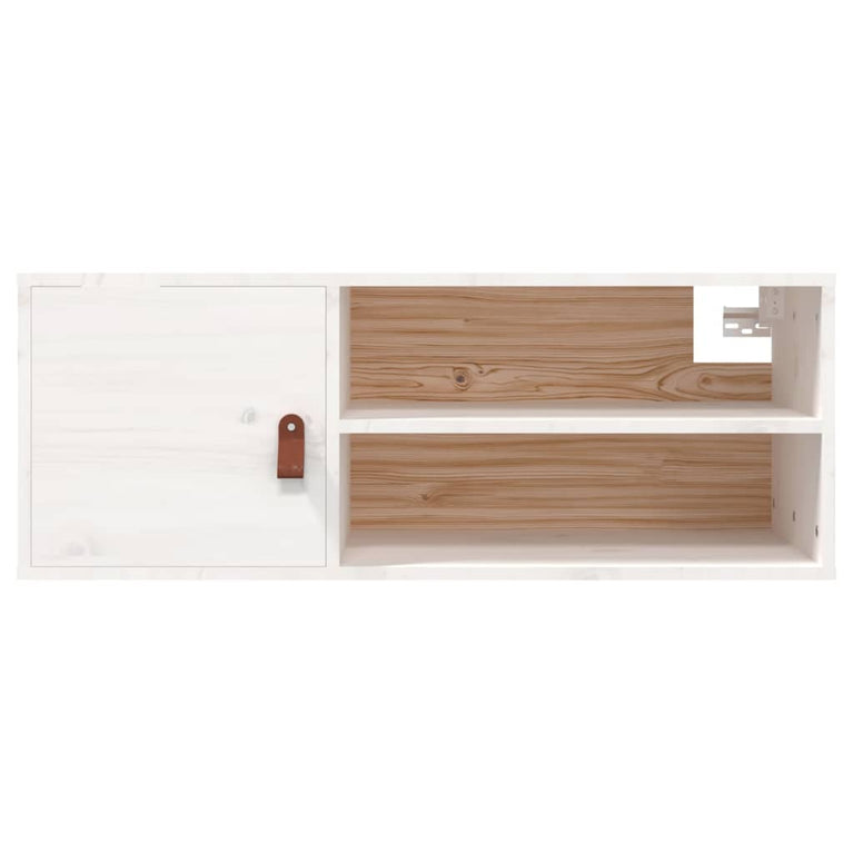 Wandkast 80x30x30 cm massief grenenhout wit MeubelReus
