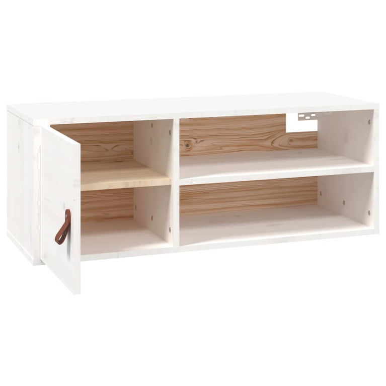 Wandkast 80x30x30 cm massief grenenhout wit MeubelReus
