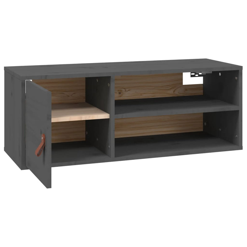 Wandkast 80x30x30 cm massief grenenhout grijs MeubelReus