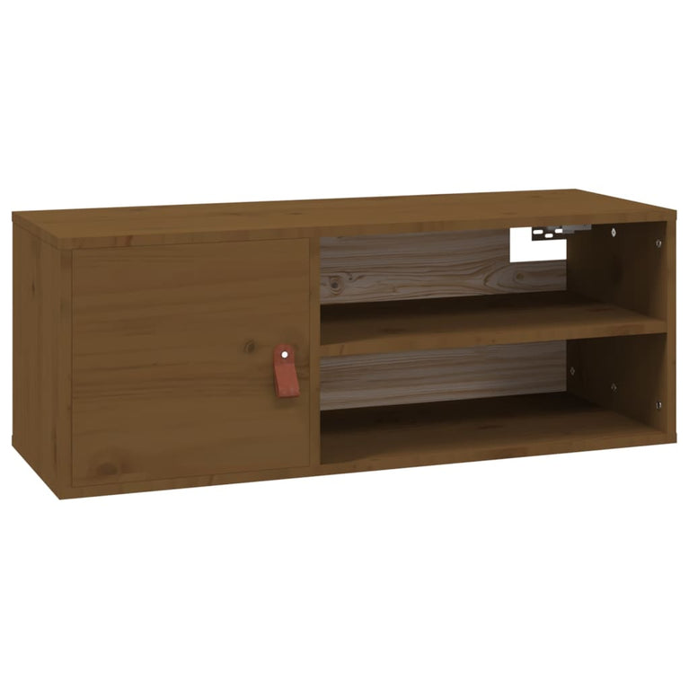 Wandkast 80x30x30 cm massief grenenhout honingbruin MeubelReus