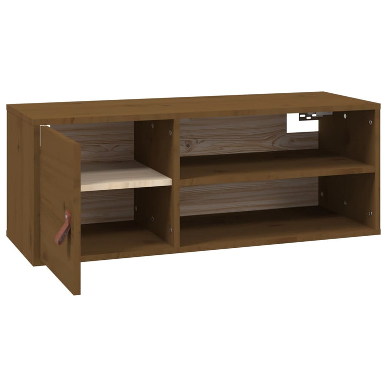Wandkast 80x30x30 cm massief grenenhout honingbruin MeubelReus