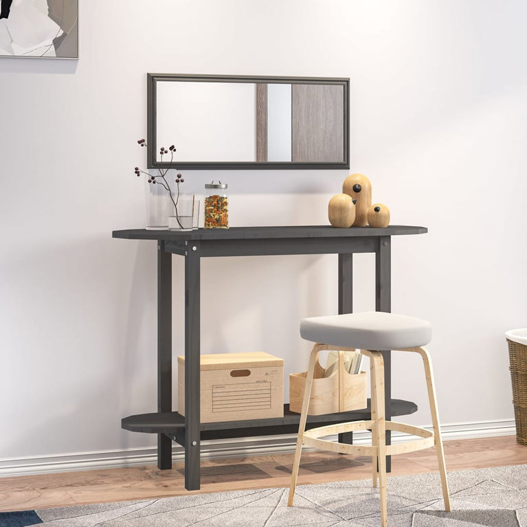 Wandtafel 110x40x80 cm massief grenenhout grijs MeubelReus