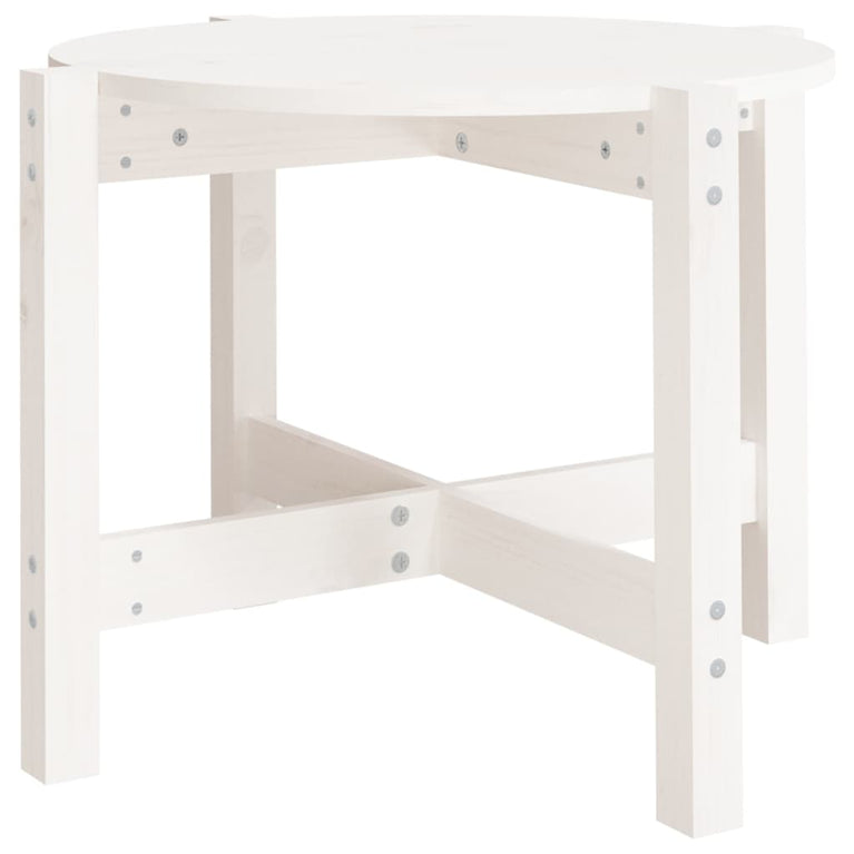 Salontafel Ø62,5x45 cm massief grenenhout wit MeubelReus