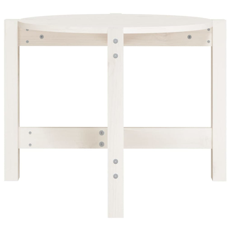 Salontafel Ø62,5x45 cm massief grenenhout wit MeubelReus