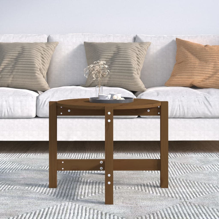 Salontafel Ø 62,5x45 cm massief grenenhout honingbruin MeubelReus
