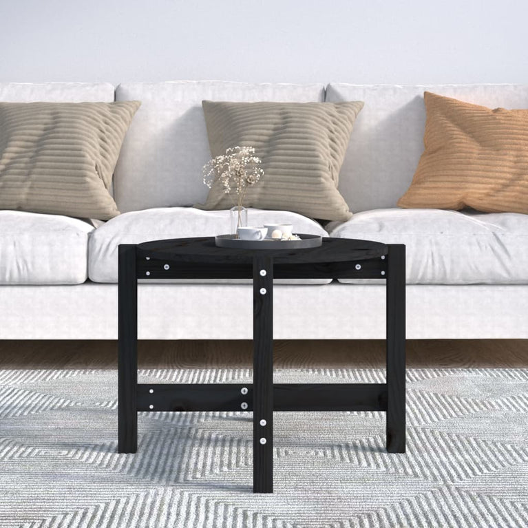 Salontafel Ø 62,5x45 cm massief grenenhout zwart MeubelReus