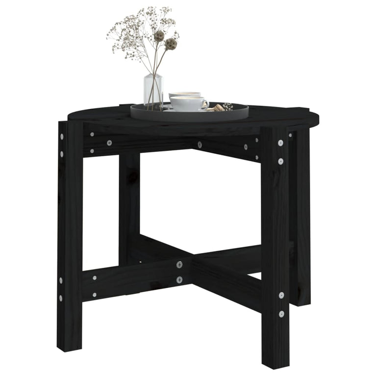 Salontafel Ø 62,5x45 cm massief grenenhout zwart MeubelReus