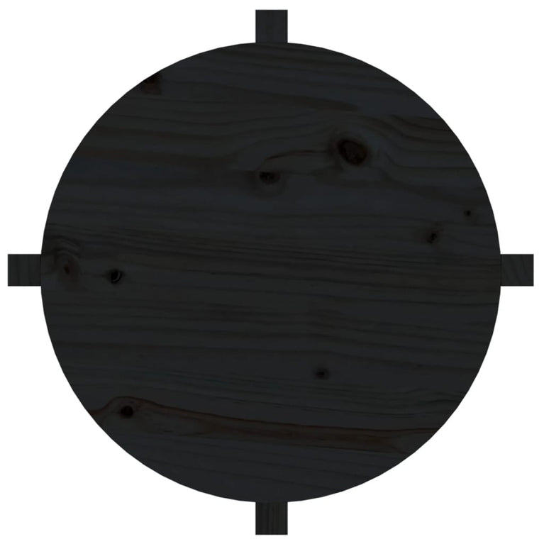 Salontafel Ø 62,5x45 cm massief grenenhout zwart MeubelReus