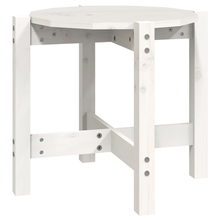 Salontafel Ø 52,5x45 cm massief grenenhout wit MeubelReus
