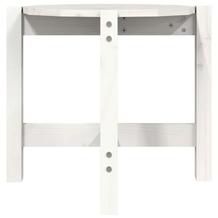 Salontafel Ø 52,5x45 cm massief grenenhout wit MeubelReus