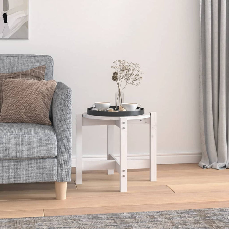 Salontafel Ø 52,5x45 cm massief grenenhout wit MeubelReus