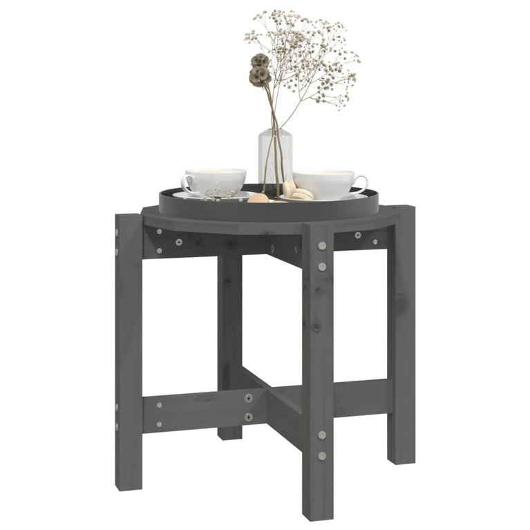 Salontafel Ø 52,5x45 cm massief grenenhout grijs MeubelReus
