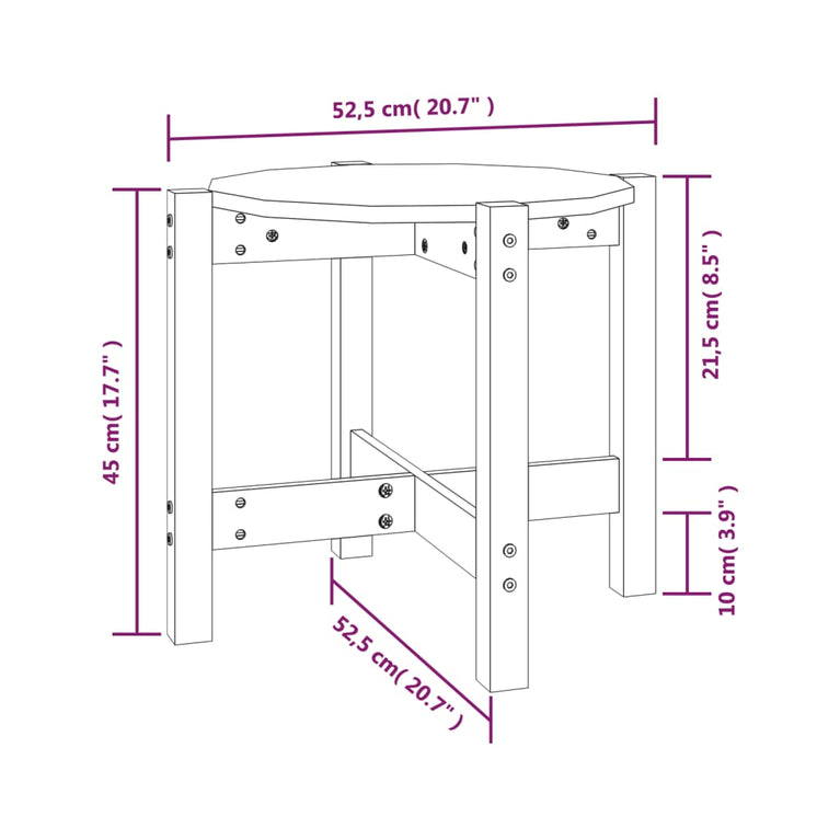 Salontafel Ø 52,5x45 cm massief grenenhout honingbruin MeubelReus