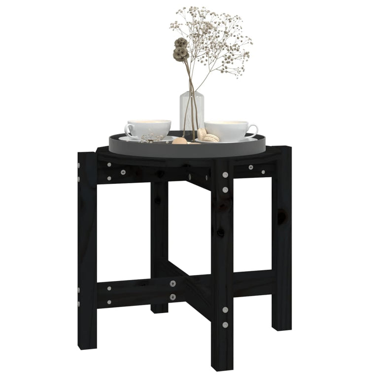 Salontafel Ø 52,5x45 cm massief grenenhout zwart MeubelReus