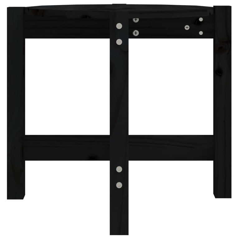 Salontafel Ø 52,5x45 cm massief grenenhout zwart MeubelReus