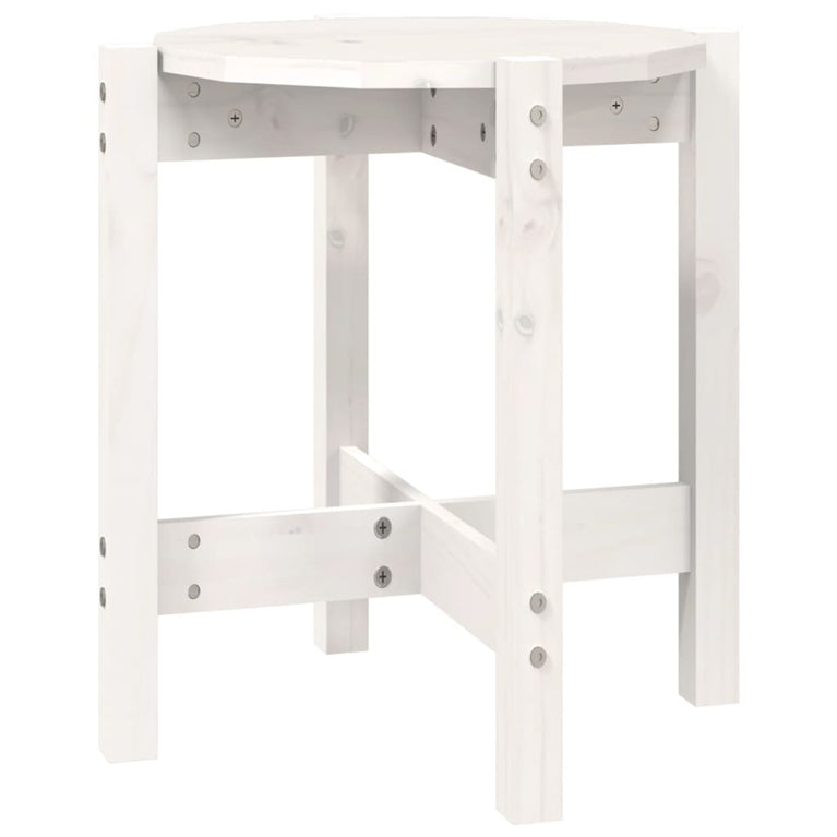 Salontafel Ø 42,5x45 cm massief grenenhout wit MeubelReus