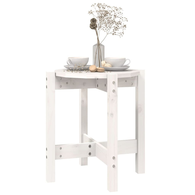 Salontafel Ø 42,5x45 cm massief grenenhout wit MeubelReus