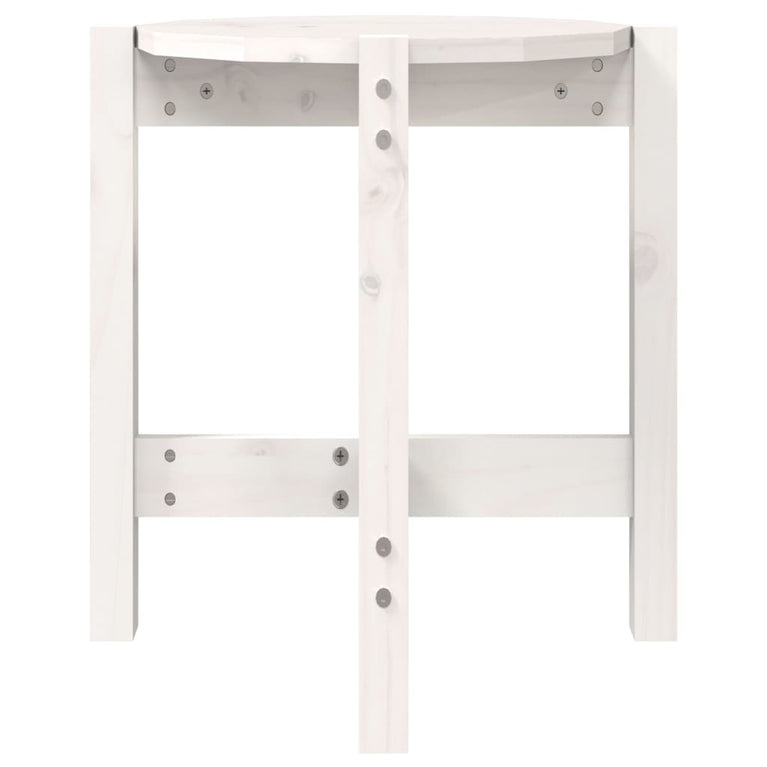 Salontafel Ø 42,5x45 cm massief grenenhout wit MeubelReus