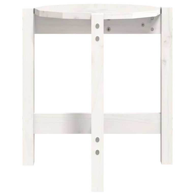 Salontafel Ø 42,5x45 cm massief grenenhout wit MeubelReus