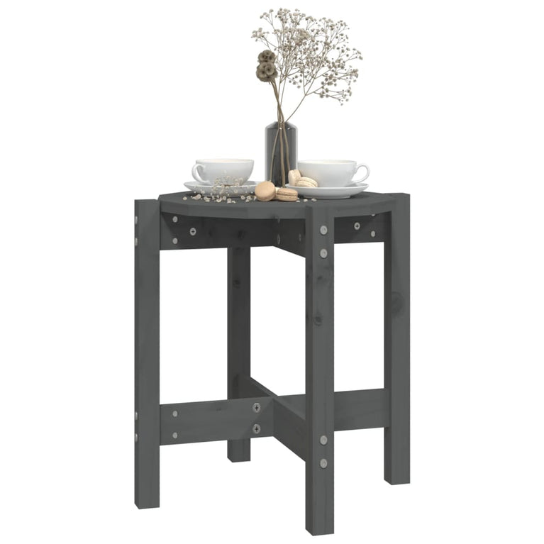 Salontafel Ø 42,5x45 cm massief grenenhout grijs MeubelReus