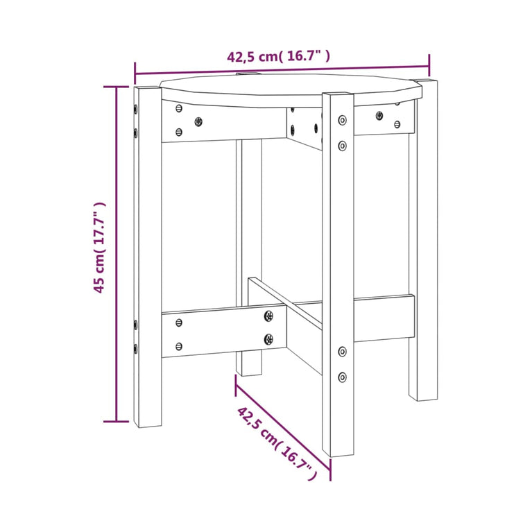 Salontafel Ø 42,5x45 cm massief grenenhout grijs MeubelReus