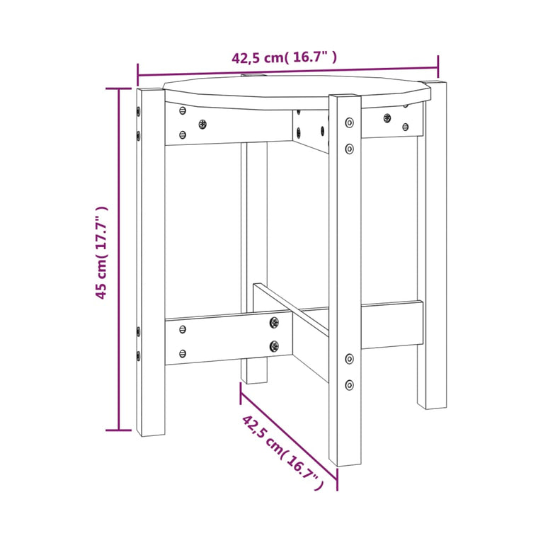 Salontafel Ø 42,5x45 cm massief grenenhout honingbruin MeubelReus